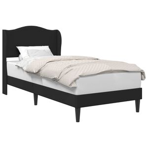 vidaXL Voodi raam peaga Must 80 x 200 cm Kunstnahk