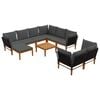 vidaXL 10 pcs Tugev akaatsiapuit ja n&ouml;&ouml;r Naturaalne
