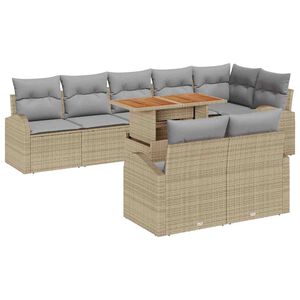 vidaXL Aia Diivanikomplekt padjaga 9 pcs beež ja helehall