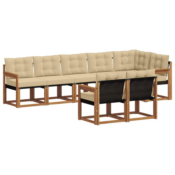 vidaXL V&auml;li diivanikomplekt padjaga 8 pcs Looduslik ja beež