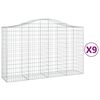 vidaXL kaarekujulised gabioonkorvid 9 tk, 200x50x120/140 cm, raud