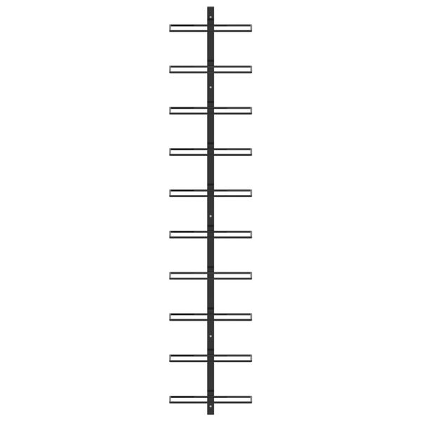 vidaXL seinale kinnitatav veiniriiul 10 pudelile, must metall