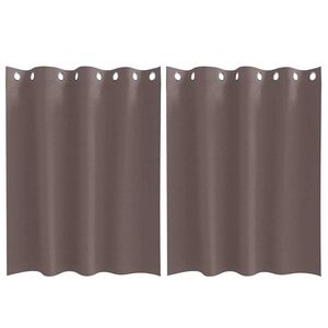 vidaXL Kardinad r&otilde;ngastega 2 pcs Tume pruun 140 x 140 cm Pol&uuml;ester