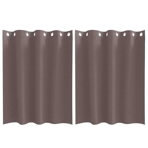 vidaXL Kardinad r&otilde;ngastega 2 pcs Tume pruun 140 x 140 cm Pol&uuml;ester