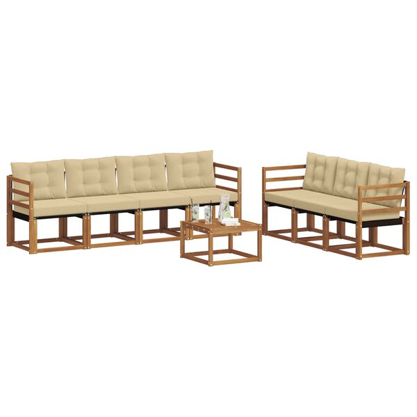 vidaXL V&auml;li diivanikomplekt padjaga 8 pcs Looduslik ja beež