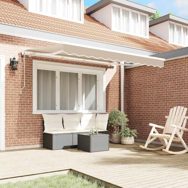 vidaXL K&auml;igukohandatav varikatus Beež 300 x 200 cm kangas