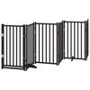 vidaXL kokkupandav koerav&auml;rav uksega, 6 paneeli, must 300 cm, nulupuit