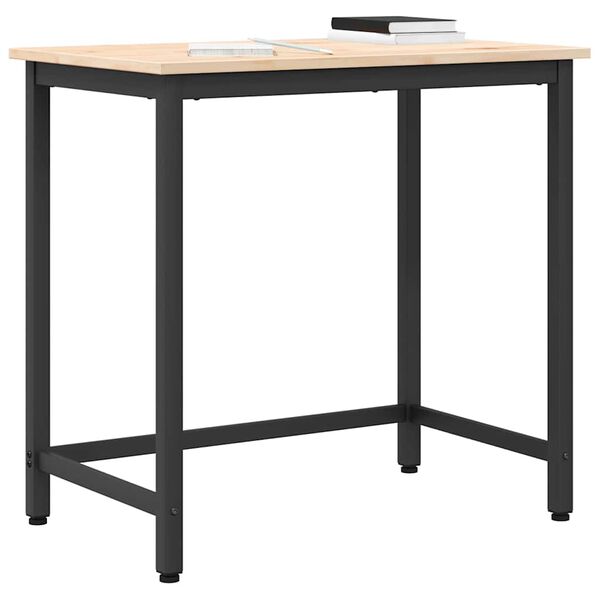 vidaXL laud Neutraalne 80 x 50 x 77 cm T&ouml;&ouml;deldud puit ja teras