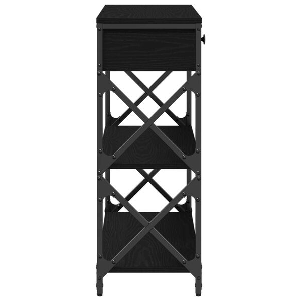 vidaXL Konsolide tabel sahtliga riiuliga Must tamm 75 x 28 x 75 cm