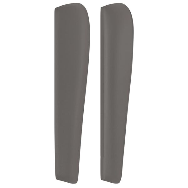 vidaXL voodipeats servadega, hall, 183x23x118/128 cm, kunstnahk