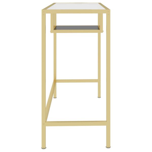 vidaXL arvutilaud, läbipaistev, 100 x 36 x 74 cm, karastatud klaas