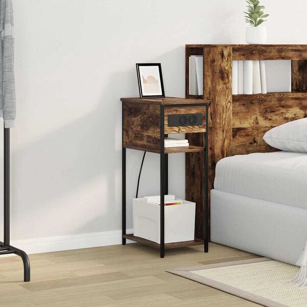 vidaXL &Ouml;&ouml;lambi kapp Suitsetatud tamm 41 x 28 x 76 cm Tehispuit