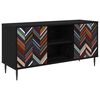 vidaXL Telerikapp OMMEN 102 x 33 x 51 cm Must tamm Tehispuit