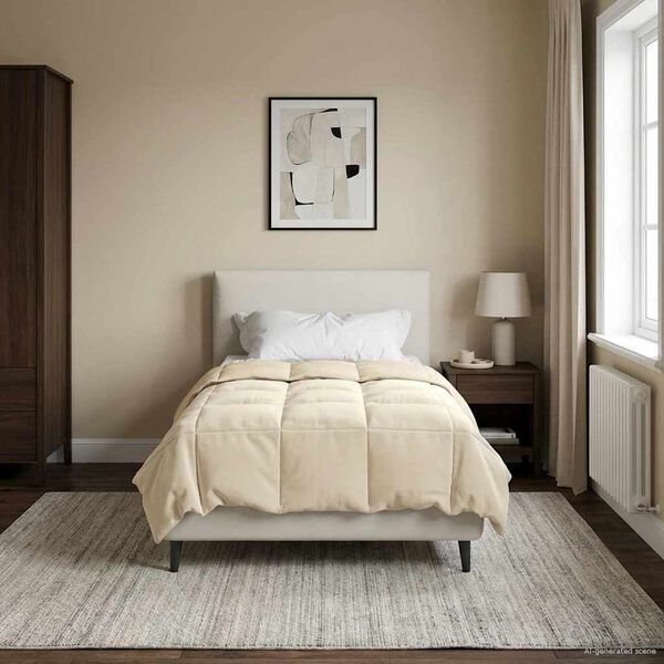 vidaXL T&auml;ispika aasta tekk Rapistatud cream 140 x 200 cm Mikrokiud