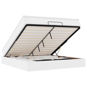 vidaXL Ottomani voodiraam madratsiga, valge, 160x200cm, kunstnahk