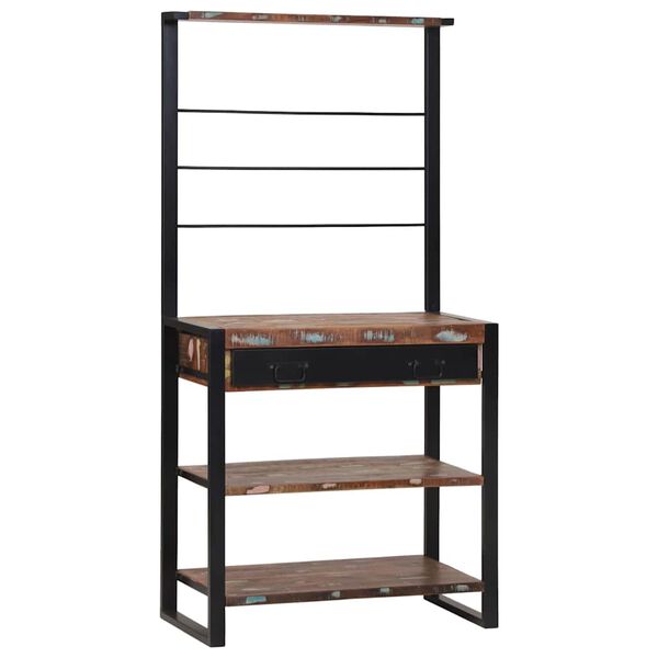 vidaXL Köögiriiul Mitmevärviline 80 x 40 x 160 cm Taastatud puit