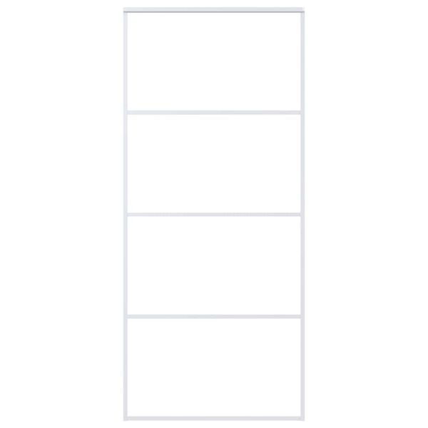 vidaXL liuguks, matt ESG-klaas ja alumiinium, 90 x 205 cm, valge