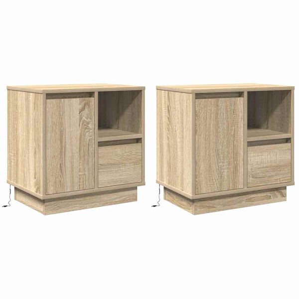 vidaXL &Ouml;&ouml;lambi kapp 2 pcs Sonoma tamm 50 x 34,5 x 50 cm Tehispuit
