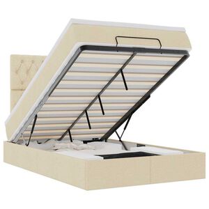 vidaXL ottomani voodi madratsiga, kreemjas, 120x200 cm, kangas