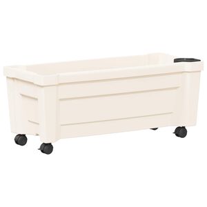 vidaXL Calypso pott ratastega Valge 79 x 35 x 33 cm PP