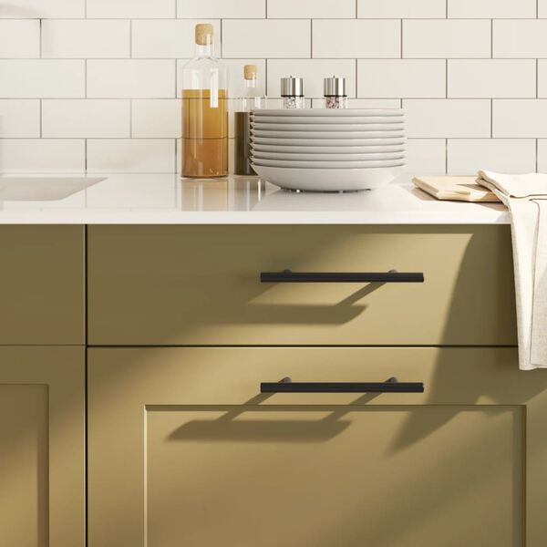 vidaXL kapi k&auml;epidemed 10 tk, must, 128 mm, roostevaba teras