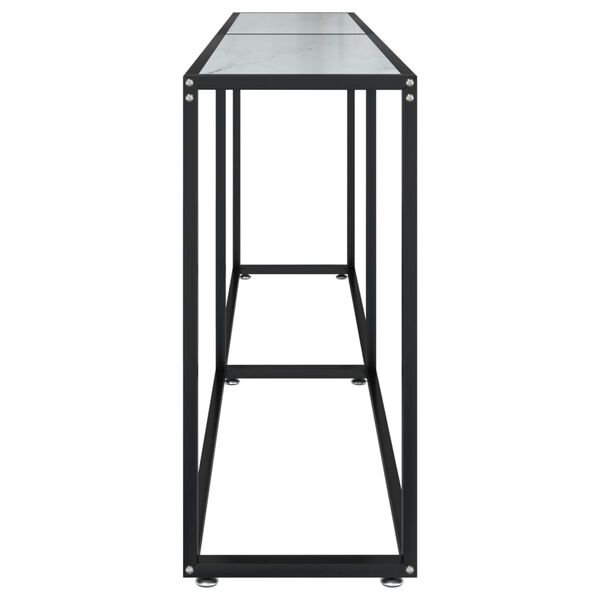 vidaXL konsoollaud, valge marmor, 200 x 35 x 75,5 cm, karastatud klaas