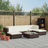 vidaXL 7-osaline aiamööblikomplekt patjadega, polürotang, pruun
