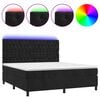 vidaXL kontinentaalvoodi madrats ja LED, must, 160x200 cm, samet