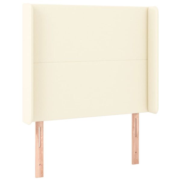 vidaXL voodipeats servadega, kreemjas, 83x16x118/128 cm, kunstnahk