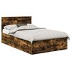vidaXL Voodi raam peaga Suitsetatud tamm 135 x 190 cm Tehispuit