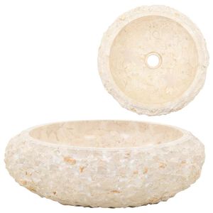 vidaXL valamu 40 x 12 cm, marmor, kreemjas