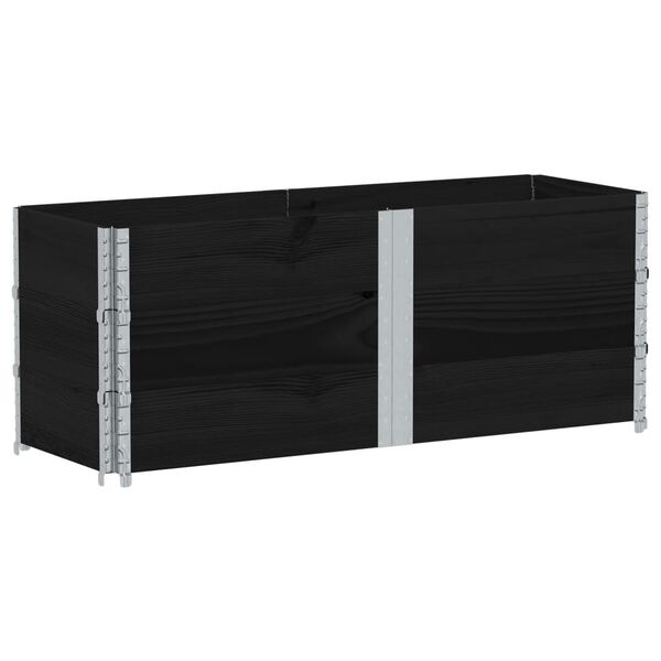 vidaXL kaubaaluste &auml;&auml;red 3 tk, must, 150x50 cm, toekas m&auml;nnipuit