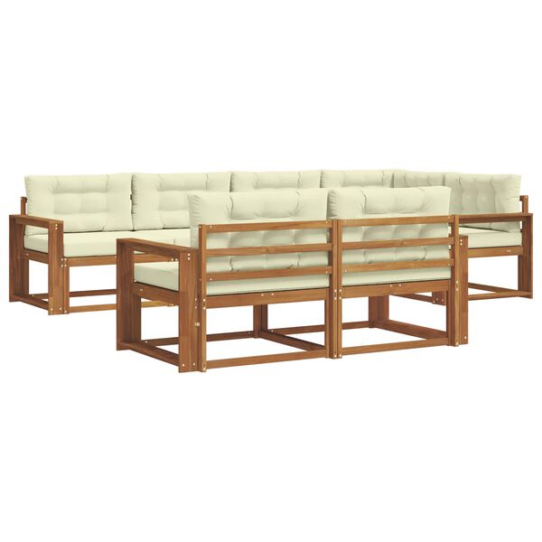 vidaXL V&auml;li diivanikomplekt padjaga 7 pcs Looduslik ja kreem