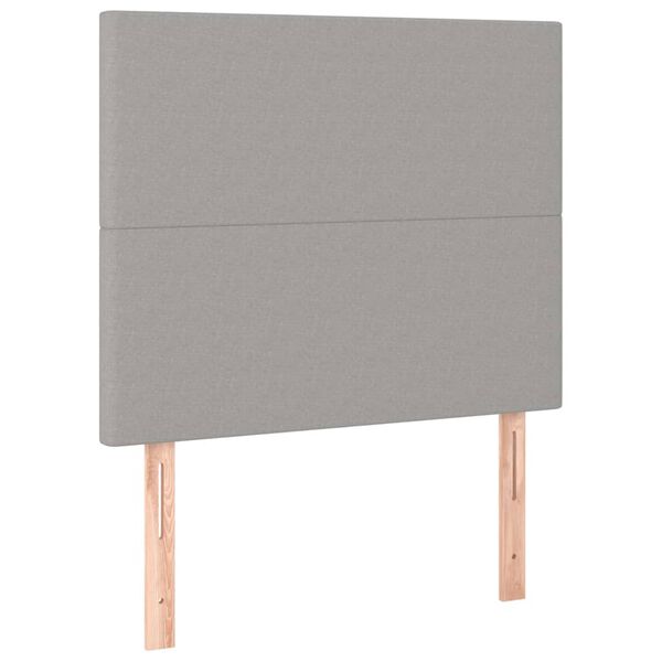 vidaXL LED-voodipeats, helehall, 100x5x118/128 cm, kangas