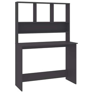 vidaXL kirjutuslaud riiulitega betoonhall 110x45x157 cm puitlaastplaat