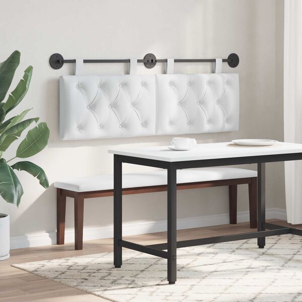 vidaXL Rippuv Peatoe Seinale kinnitatav Valge 150 x 55 x 7 cm kangas