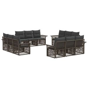 vidaXL Aia Diivanikomplekt 12 pcs Hall pol&uuml;rotang