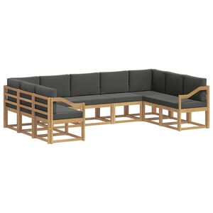 vidaXL V&auml;li diivanikomplekt padjaga 9 pcs Valge ja antratsiit