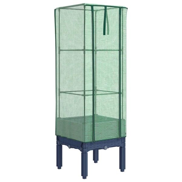 vidaXL taimekast kasvuhoonekattega, rotangi v&auml;limus, 40 x 40 x 140 cm