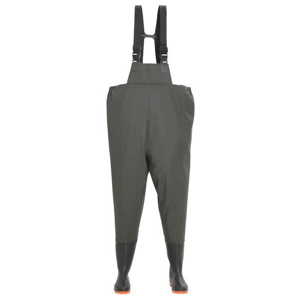 vidaXL kalamehepüksid saabastega, rohelised, suurus 41