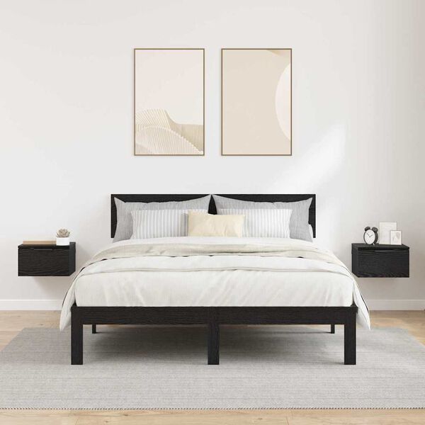 vidaXL &Ouml;&ouml;lambi kapp sahtliga 2 pcs Must tamm 34 x 30 x 20 cm Tehispuit