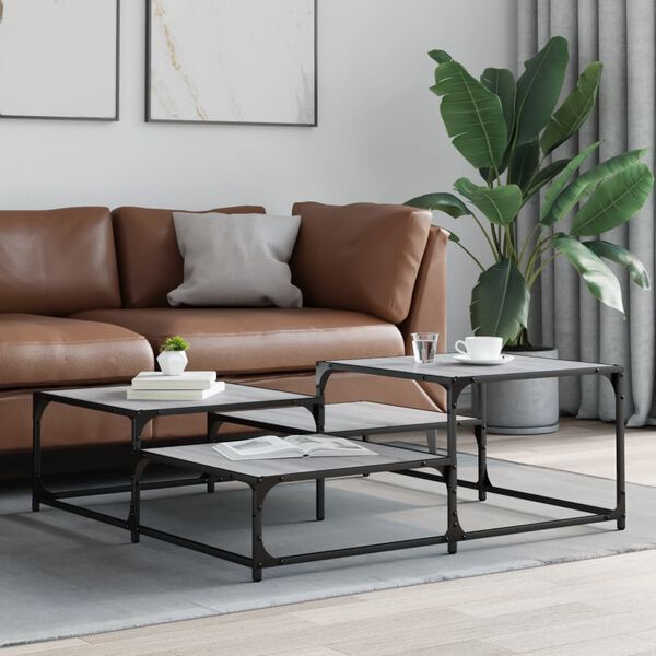 vidaXL kohvilaud, hall Sonoma tamm, 107 x 107 x 40 cm, tehispuit