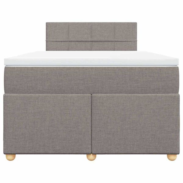 vidaXL kontinentaalvoodi madratsiga, pruunikashall, 120x200 cm, kangas