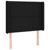 vidaXL voodipeats servadega, must, 83x16x118/128 cm, kangas