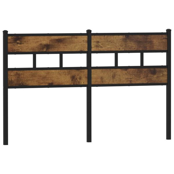 vidaXL vahetatav voodipeats, suitsutatud tamm, 150 cm, raud ja tehispuit