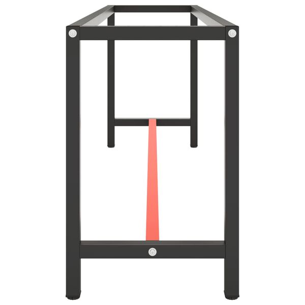 vidaXL t&ouml;&ouml;pingi raam, matt must ja matt punane, 210x50x79 cm, metall