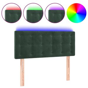 vidaXL LED-voodipeats, tumeroheline, 80x5x78/88 cm, samet