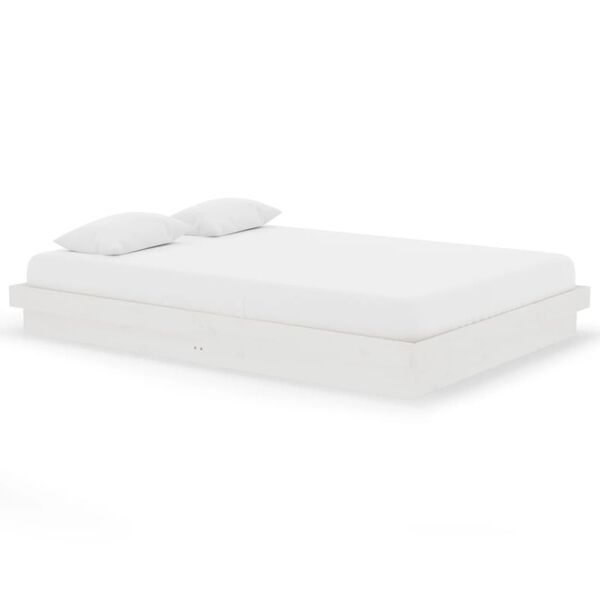 vidaXL voodiraam, valge, m&auml;nnipuit, 140 x 200 cm