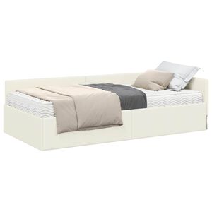 vidaXL Nurgavoodi raam koos madratsiga Muu peaga 2 pcs cream Samet