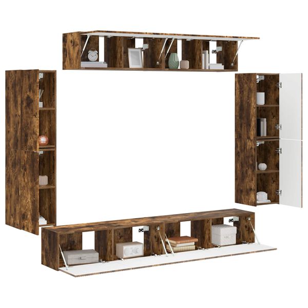 vidaXL Telerikapp 8 pcs Suitsetatud tamm